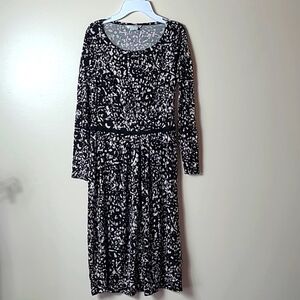 Boden Long Sleeve Pattern Jersey Sheath Dress size 10